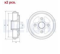 REAR BRAKE DRUM FITS: SUZUKI IGNIS I 1.3 .SUZUKI ALTO VI 1.1 I