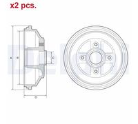 REAR BRAKE DRUM FITS: SUZUKI SPLASH 1.2 VVT /1.0 /1.2 /1.3 CDTI /1.2 LPG.SUZU