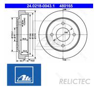 Brake drum 24.0218-0043.1 ATE for NISSAN MICRA II
