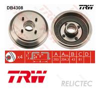 Rear Brake Drum Ford Mazda:FIESTA V 5,2,FUSION,IV 4 2S61-1113-AG 2S61-1113-A1K