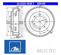 ATE 24.0220-3028.1 Brake drum