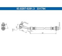 ATE 83.8207-0281.3 Brake hose