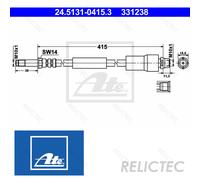 BRAKE HOSE FOR MERCEDES-BENZ SPRINTER/5-t/Platform/Chassis/Van/46-t/Bus VW