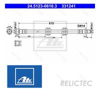 Rear Brake Hose Line MB:W164,X164,ML,GL A1644200248 1644200248