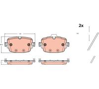 REAR BRAKE PAD SET DISC BRAKE FITS: AUDI Q7 3.0 TDI QUATTRO/SQ7 TDI QUATTRO/4