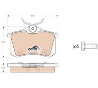 REAR BRAKE PAD SET DISC BRAKE FITS: CITROËN DS3 1.6 RACING/1.6 THP 150/1.4 HD