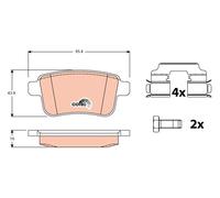 REAR BRAKE PAD SET DISC BRAKE FITS: FITS FOR RENAULT KANGOO RAPID Z.E. /1.5 D