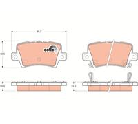 REAR BRAKE PAD SET DISC BRAKE FITS: HONDA CIVIC IX 1.4 I-VTEC /1.8 I-VTEC .HO