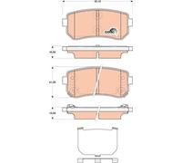 REAR BRAKE PAD SET DISC BRAKE FITS: HYUNDAI I20 I 1.4 CRDI/1.2/1.4/1.6/1.6 CR