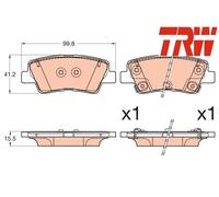 REAR BRAKE PAD SET DISC BRAKE FITS: HYUNDAI I40 I CW 1.6 GDI/2.0 GDI/1.7 CRDI