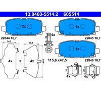 Brake pads 13.0460-5514.2 ATE for JEEP COMPASS