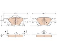 REAR BRAKE PAD SET DISC BRAKE FITS: JEEP GRAND CHEROKEE IV 3.6 V6 4X4/5.7 V8