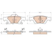 REAR BRAKE PAD SET DISC BRAKE FITS: JEEP GRAND CHEROKEE IV 3.6 V6 4X4/5.7 V8