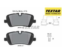 Textar Rear Brake Pad Set 2572001 - Fits Land Rover Defender Discovery - Set of 4 with Accessories