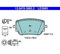Fits ATE 13.0470-3885.2 BRAKE PADS. DB T. C118/X118/H247/X247/W177/W247 1.3-2.0