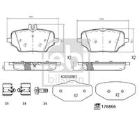 REAR BRAKE PAD SET DISC BRAKE FITS: MERCEDES-BENZ GLE GLE 300 D 4-MATIC /GLE