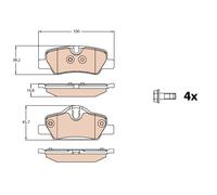 REAR BRAKE PAD SET DISC BRAKE FITS: MINI MINI ESPORTIVO COOPER D/COOPER/COOPE