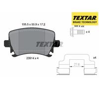 REAR BRAKE PAD SET DISC BRAKE FITS: VW GOLF VI 2.0 R 4MOTION/2.0 GTI/2.0 GTI.