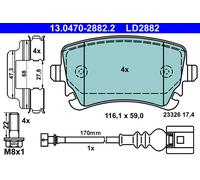BRAKE PAD SET DISC BRAKE 13.0470-2882.2 FOR VW MULTIVAN/T5/Mk/VI/T6 EUROVAN 2.0L