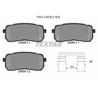 Textar Brake Pad Set 2459901 - Rear Axle Disc Pads, Fits Hyundai & Kia, Genuine OE Set of 4