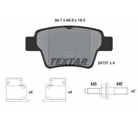 Textar Rear Disc Brake Pad Set 2473701 - Full Set of 4 with Caliper Screws - Fits Peugeot