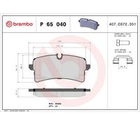 BREMBO P 65 040 Brake pad set