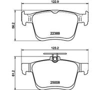 Rear Brake Pad Set Fits VW T-Roc HELLA 8DB 355 042-651