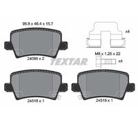 Textar 2408601 Rear Disc Brake Pad Set Fits Honda
