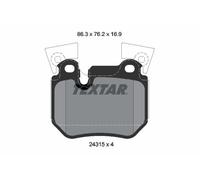 Rear Brake Pad Set Prepared For Wear Indicator Fits BMW 1 Series TEXTAR 2431501