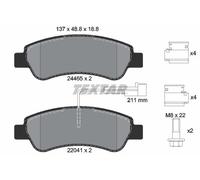 Rear Brake Pads For Disc Fits Citroën Relay Fiat Peugeot Vauxhall TEXTAR 2446503