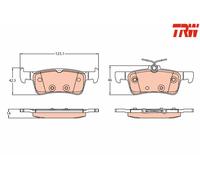 REAR BRAKE PAD SET GDB2194 TRW I