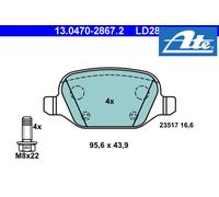 REAR BRAKE PADS SET 13.0470-2867.2 ATE I