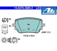 Fits ATE 13.0470-3885.2 BRAKE PADS. DB T. C118/X118/H247/X247/W177/W247 1.3-2.0