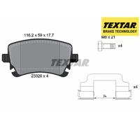 REAR BRAKE PADS SET 2332607 TEXTAR I