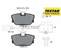 REAR BRAKE PADS SET 2344605 TEXTAR I