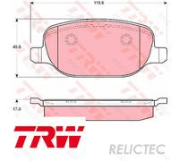 Rear Brake Pads Set Alfa Romeo Lancia:159,BRERA,SPIDER,DELTA III 3 77363579