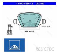 Fits ATE 13.0470-2867.2 Brake Pad Set, disc brake UK Stock