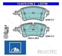 REAR BRAKE PADS SET 13.0470-2796.2 ATE I