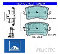 BRAKE PAD SET DISC BRAKE 13.0470-2747.2 FOR AUDI A5/S5/Convertible/Sportback