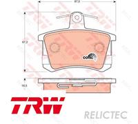 Brake Pad Set, disc brake TRW GDB1163 for CHERY EASTAR 2.0 2004-2008
