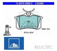 Rear Brake Pads Set Audi VW Seat Skoda:A4,A6,BORA,GOLF IV 4,EXEO,LEON,TOLEDO