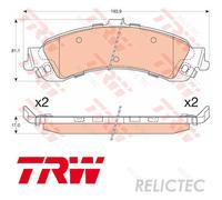 Rear Brake Pads Set Chevrolet:TAHOE,SILVERADO 1500,SUBURBAN 18044202