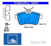 Brake pads 13.0460-2761.2 ATE for CITROËN PEUGEOT DS