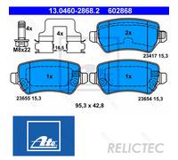 ATE Original Brake Pads - Pad Set - for Disc Brake - 13.0460-2868.2 - ECE-R90 Road Legal