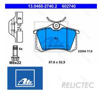 Rear Brake Pads Set for Renault Peugeot Citroen:MEGANE III 3,DS3,208,308,SW