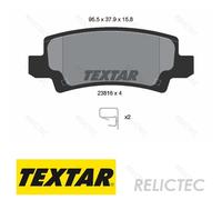 Rear Brake Pad Set With Acoustic Wear Warning Fits Toyota Corolla TEXTAR 2381601