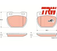 REAR BRAKE PADS SET GDB1209 TRW I