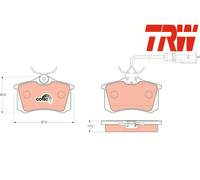 REAR BRAKE PADS SET GDB1415 TRW I