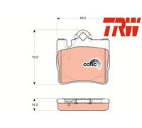 REAR BRAKE PADS SET GDB1455 TRW I