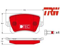 REAR BRAKE PADS SET GDB1763DTE TRW I